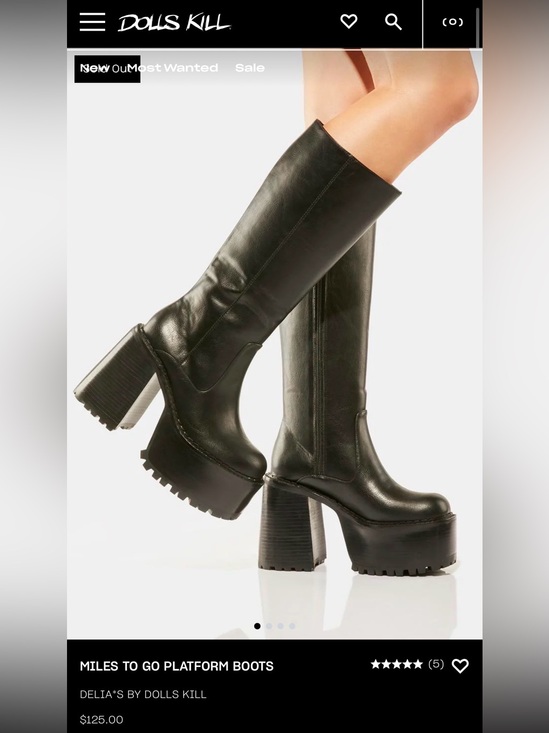 dELiA*s Shoes - dELiA*s Miles To Go Platform Boots - BLACK / US 7